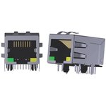 ARJM11A1-805-AB-EW2, Modular Connectors / Ethernet Connectors RJ45 JACK W/MAG ...