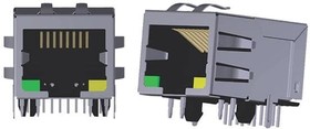 ARJM11A1-805-AB-EW2, Modular Connectors / Ethernet Connectors RJ45 JACK W/MAG 1X1 1000BASE-T