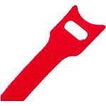 Стяжка-липучка с мягкой пряжкой, 210x16мм, красная, 10шт. NMC-CTV210-16-SB-RD-10