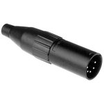 AC5MB, XLR Connectors 5 Pole XLR Male Cable Connector Machined Contacts Black Finish