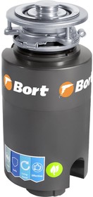 Фото 1/7 Измельчитель пищевых отходов Bort TITAN 4000 (Control) {Мощность л.с. 0,75 ; 560 Вт; 4,2 кг/мин; 3200 об/мин; 1400 мл; Металл ;набор аксессу