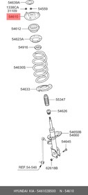 Фото 1/2 54610-2B500, Опора амортизатора HYUNDAI Santa Fe (09-) переднего OE