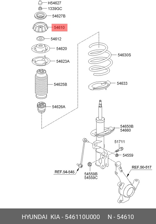 Опора передней стойки Hyundai Solaris 10-17 / Kia Rio 11-17
