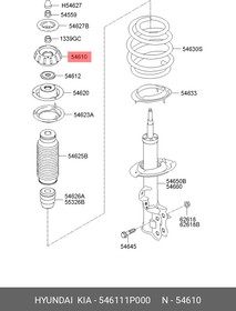 546111P000, Опора амортизатора i20 2008-2014 ix20 2010  Solaris/Accent IV 2010  Picanto 2011  Venga 2010