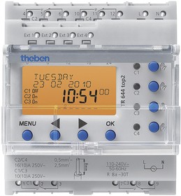 TR 644 top2 RC, Digital DIN Rail Time Switch 110 → 240 V ac, 4-Channel