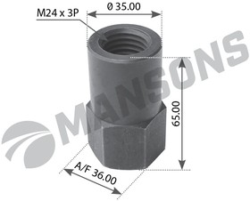 100513, Гайка прижимной скобы M24x3 H=65 mm ключ-SW36 mm стремянки