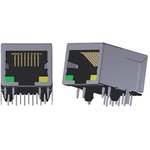 ARJM11B1-502-AB-EW2, Modular Connectors / Ethernet Connectors RJ45 JACK W/MAG ...