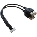 EP-CBUSB10P2FLT, USB Cables / IEEE 1394 Cables For UP board USB 2.0 10Pin header to 2 USB Female cable with 150mm, PVC bag packing ( ideal f