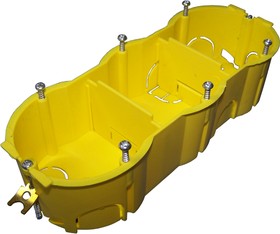 Подрозеточная коробка в стену для суппорта 45х135, желтая