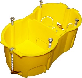 Подрозеточная коробка в стену для суппорта 45х90, желтая Подрозеточная коробка в стену для суппорта 45х90, желтая