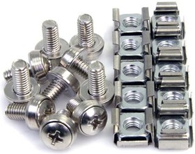 Фото 1/4 CABSCREWM62, Mounting Screws and Cage Nuts for Use with Server Racks and Cabinets, M6 Thread, 100 Piece(s), 12 x 6 x 6mm