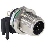 Circular Connector, 12 Contacts, Panel Mount, M12 Connector, Socket, Male, IP67 ...