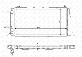 54603, Радиатор охлаждения AUDI 80 86-96, 90 87-91, CABRIOLET 93-98, COUPE 89-96,