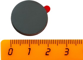 Фото 1/10 Ферритовый магнит диск 20х3 мм с клеевым слоем, 10 шт, Forceberg
