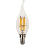 604-109, Лампа филаментная Свеча на ветру CN37 9,5Вт 950Лм 2700K E14 прозрачная колба
