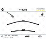 119298, Комплект щеток стеклоочистителя VW CADDY III 04-, PASSAT CC 08-12 ...