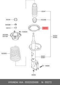 553232D000, Прокладка пружины задней нижняя Elantra, Tiburon