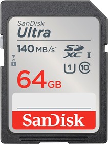 Фото 1/2 Карта памяти 64Gb SD SanDisk Ultra (SDSDUNB-064G-GN6IN)