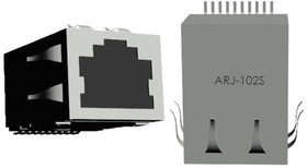 Фото 1/2 ARJ-102S-T, Modular Connectors / Ethernet Connectors SMD 1PORT 1000 BASE-T W/MAG