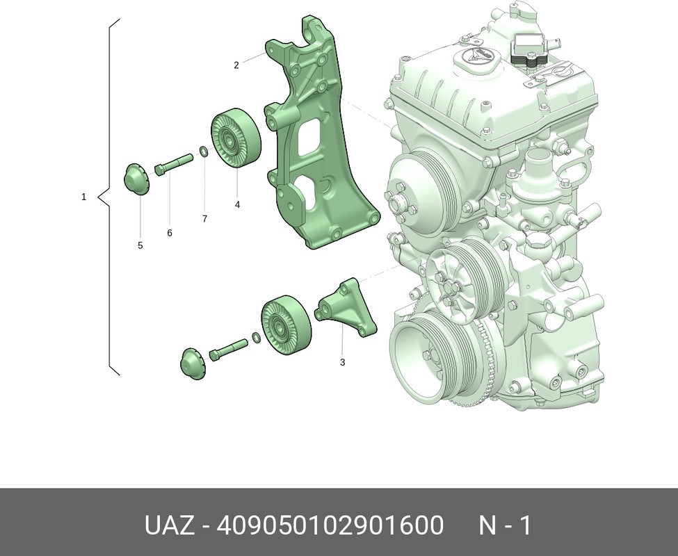 РОЛИК НАТЯЖНОЙ КОМПЛЕКТ (ДЛЯ А/М УАЗ, ДВ. ЗМЗ 40904, 40905,
