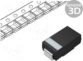 Фото 1/2 SMAJ4736A-TP, Диод стабилитрон, 1Вт, 6,8В, SMD, бобина,лента, DO214AC, 10мкА