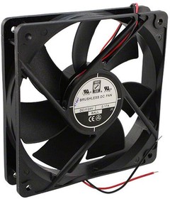 OD1225-24MB, DC Fans DC Fan, 120x120x25mm, 24VDC, 83CFM, 0.17A, 38dBA, 2050RPM, Dual Ball, Lead Wires