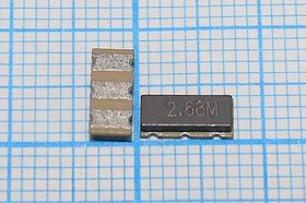 Фото 1/2 Керамические резонаторы 2.68МГц, SMD 7.4x3.4мм с тремя контактами; №пкер 2680 \C07434C3\\4000\ /-20~80C\ZTTCC2,68MG\