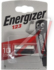 Фото 1/2 Батарейка CR123A ВС1 3V (фотоаппарат) блистер 1шт. ENERGIZER