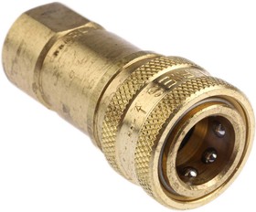 Фото 1/4 BH2-60-BSPP, Brass Female Hydraulic Quick Connect Coupling, G 1/4 Female
