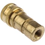 BH2-60-BSPP, Brass Female Hydraulic Quick Connect Coupling, G 1/4 Female