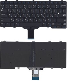Фото 1/2 Клавиатура для ноутбука Dell Latitude E7250, E7270 черная без рамки без подсветки