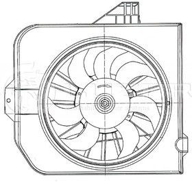 LFAC0348, Вентилятор радиатора Dodge Caravan (01-)/Chrysler Voyager (01-) (с кожухом) (LFAC 0348)