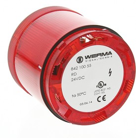 Фото 1/2 842.100.55, 842 Series Red Flashing Effect Beacon Unit, 24 V dc, Xenon Bulb, DC, IP54