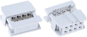 Фото 1/2 AWP 08-7240-T, 8-Way IDC Connector Socket for Cable Mount, 2-Row