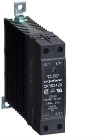 Фото 1/10 CKRD2420, Solid State Relays - Industrial Mount DIN SSR 280VAC/20A 4.5-32VDC In,ZC