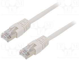 Фото 1/2 PP22-5M, Patch cord; F/UTP; 5e; stranded; CCA; PVC; grey; 5m; 26AWG; shielded