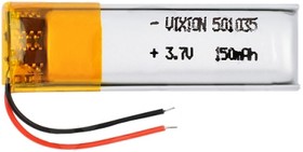 Фото 1/4 Аккумулятор универсальный Vixion 5x10x35 мм 3.8V 150mAh Li-Pol (2 pin)