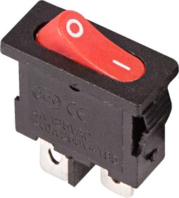 Фото 1/8 36-2051, Выключатель клавишный 250V 6А (2с) ON-OFF красный Mini (RWB-103, SC-766, MRS-101-5)