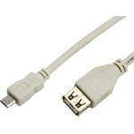 18-1161, Кабель USB-A - micro USB, 1А, 0,2м, серый