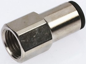 3114 08 17, LF3000 Series Straight Threaded Adaptor, G 3/8 Female to Push In 8 mm, Threaded-to-Tube Connection Style