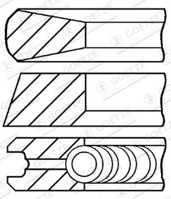 0813530000, К-кт колец поршневых FORD FIESTA(1.4D) 03-, FIESTA V(1.4D) 01-, FUSION(1.4D) 02-, PEUGEOT 1007(1.4D) 05-, 206(1.4D) 01-, 206 SW(