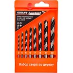 Набор сверл по дереву,3-4-5-6-7-8-9-10 мм 8шт цилиндр, пластиковый кейс Gdd-8