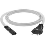 4PH-R90369, 4ПХ Кабель питания 0.5m, плоская вилка - C7, белый ...