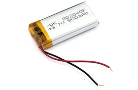 Фото 1/2 Аккумулятор универсальный 8x20x40 мм 3.8V 900mAh Li-Pol (2 Pin)