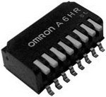 A6HR-6104, DIP Switches / SIP Switches 6P Half-Pitch, 2.3mm Piano-Type White Act