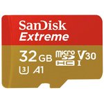 SDSQXAF-032G-GN6MA, Extreme MicroSDHC Class 10 U3 V30 Memory Card, 32GB 90MB/s 60MB/s
