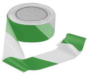 Фото 1/3 Green, White High-Density Polyethylene 100m Barrier Tape, 0.02mm Thickness