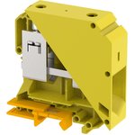KUT95/ YELLOW, DIN Rail Mount Terminal Block, Feed Thru, 2 Ways, 2 AWG, 0000 AWG, 95 mm², Screw, 232 A
