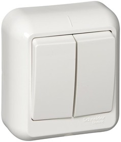Фото 1/5 ПРИМА О/У Сл. кость с монт. пласт. Выключатель 2-кл. 10А Systeme Electric (Schneider Electric)