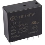 HF14FW/024-ZS, Реле 1 переключ. 24VDC, 16A/277VAC SPDT